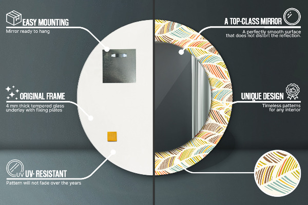 Lustro ścienne dekoracyjne okrągłe Abstrakcyjny