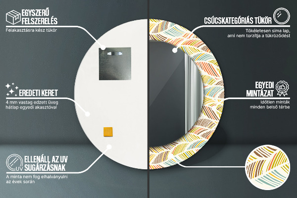 Lustro ścienne dekoracyjne okrągłe Abstrakcyjny