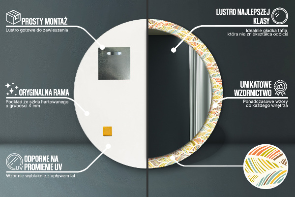 Lustro ścienne dekoracyjne okrągłe Abstrakcyjny