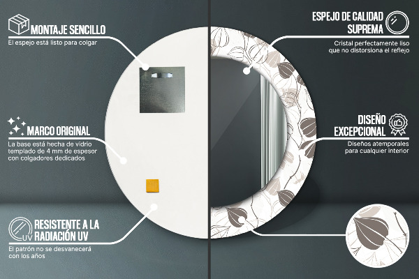 Lustro ścienne dekoracyjne okrągłe Abstrakcyjny kwiatowy