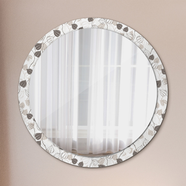 Lustro ścienne dekoracyjne okrągłe Abstrakcyjny kwiatowy