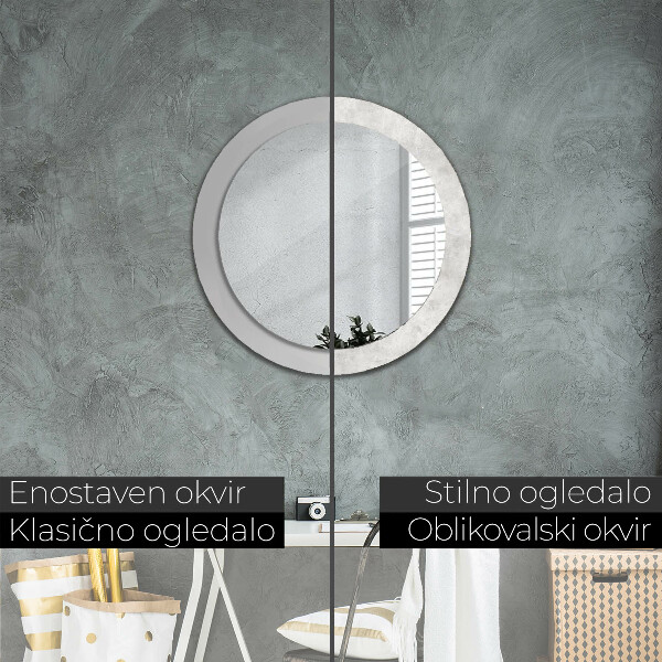 Lustro ścienne dekoracyjne okrągłe Betonowa tekstura