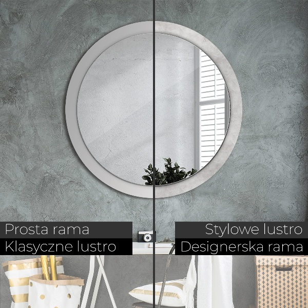 Lustro ścienne dekoracyjne okrągłe Betonowa tekstura
