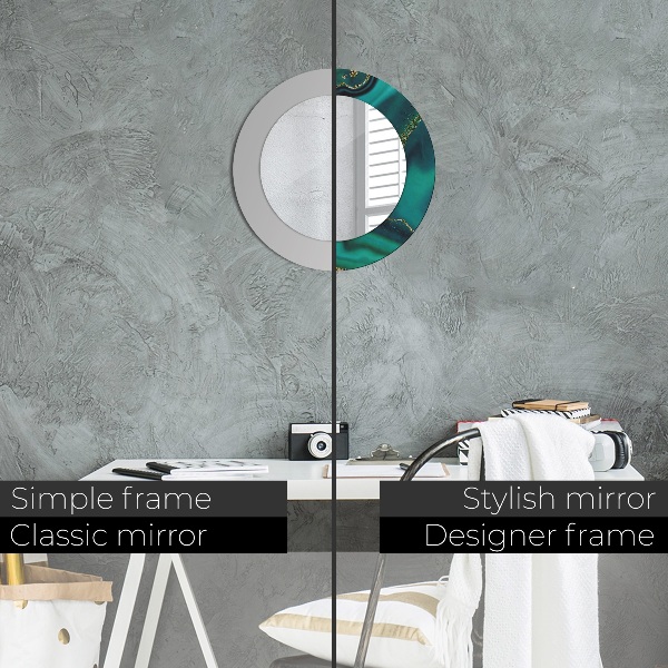 Lustro ścienne dekoracyjne okrągłe Szmaragdowy marmur