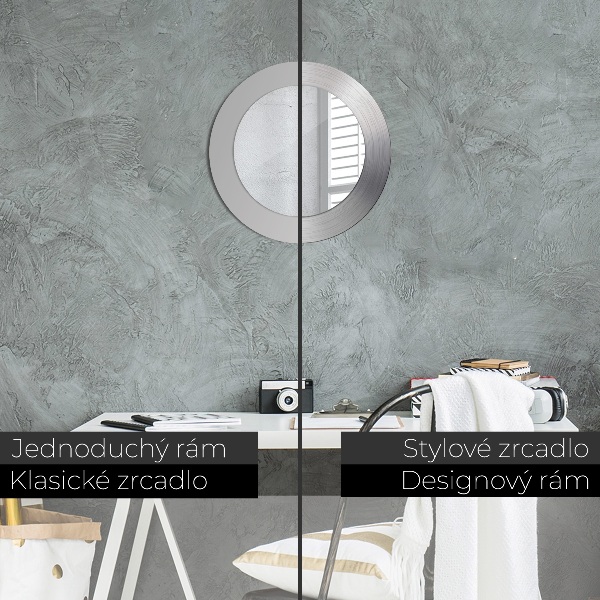 Lustro ścienne dekoracyjne okrągłe Błyszcząca stal