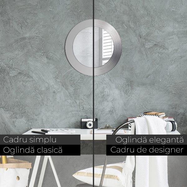 Lustro ścienne dekoracyjne okrągłe Błyszcząca stal