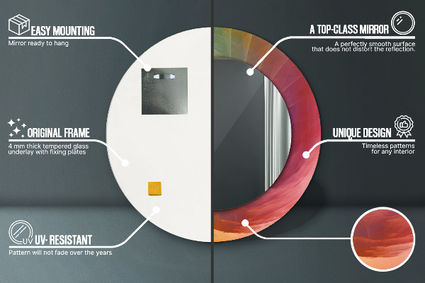 Lustro z drukowaną ramką okrągłe Hipnotyczna spirala