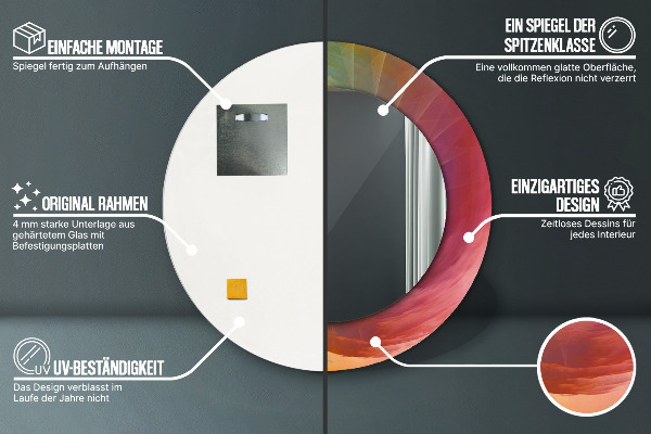 Lustro z drukowaną ramką okrągłe Hipnotyczna spirala