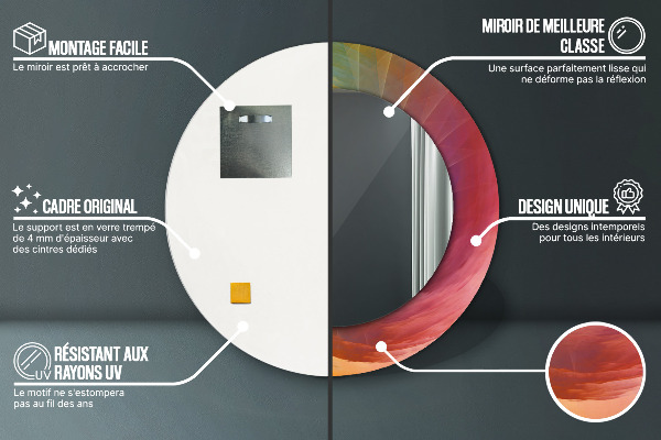 Lustro z drukowaną ramką okrągłe Hipnotyczna spirala