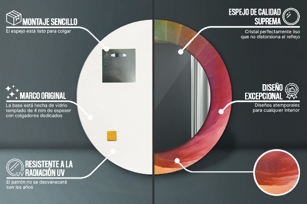 Lustro z drukowaną ramką okrągłe Hipnotyczna spirala