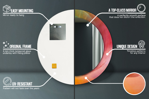 Lustro z drukowaną ramką okrągłe Hipnotyczna spirala