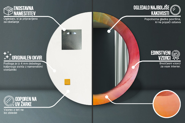 Lustro z drukowaną ramką okrągłe Hipnotyczna spirala