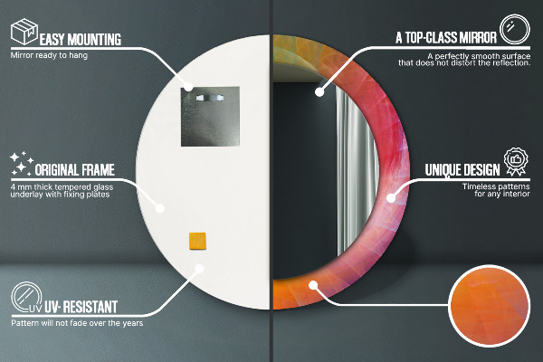 Lustro z drukowaną ramką okrągłe Hipnotyczna spirala