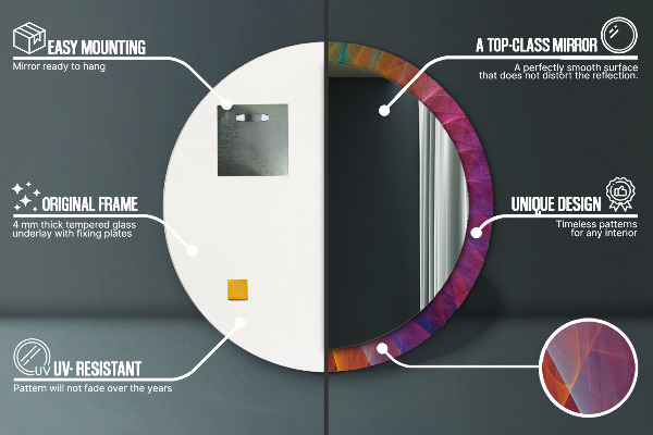 Lustro z drukowaną ramką okrągłe Hipnotyczna spirala