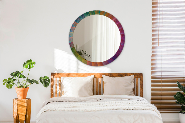 Lustro z drukowaną ramką okrągłe Hipnotyczna spirala