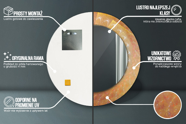 Lustro ścienne dekoracyjne okrągłe Spirala abstrakcja