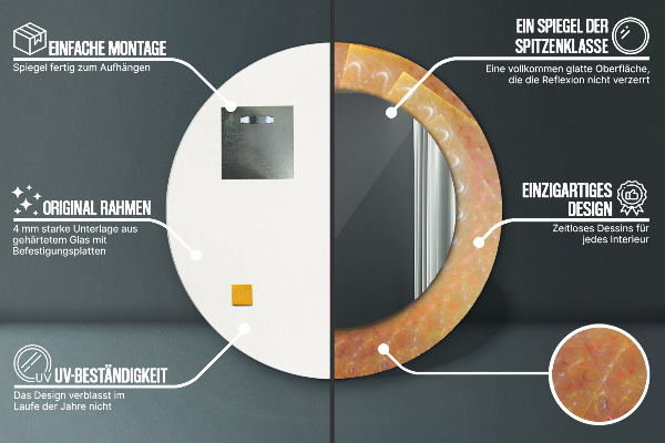 Lustro ścienne dekoracyjne okrągłe Spirala abstrakcja