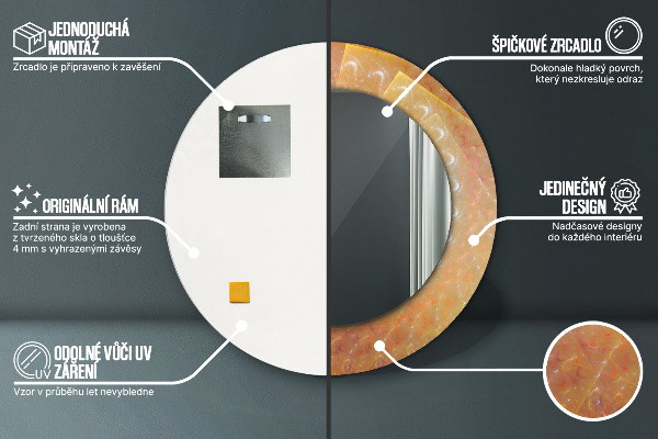 Lustro ścienne dekoracyjne okrągłe Spirala abstrakcja