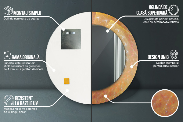 Lustro ścienne dekoracyjne okrągłe Spirala abstrakcja