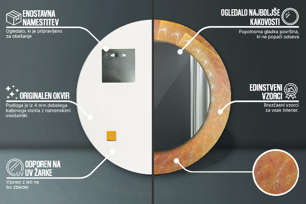 Lustro ścienne dekoracyjne okrągłe Spirala abstrakcja