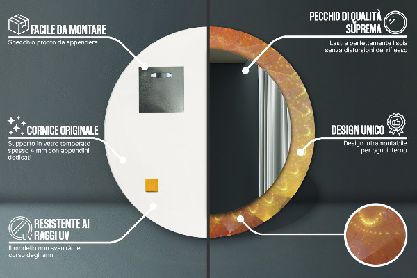 Lustro ścienne dekoracyjne okrągłe Spirala abstrakcja