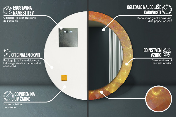 Lustro ścienne dekoracyjne okrągłe Spirala abstrakcja