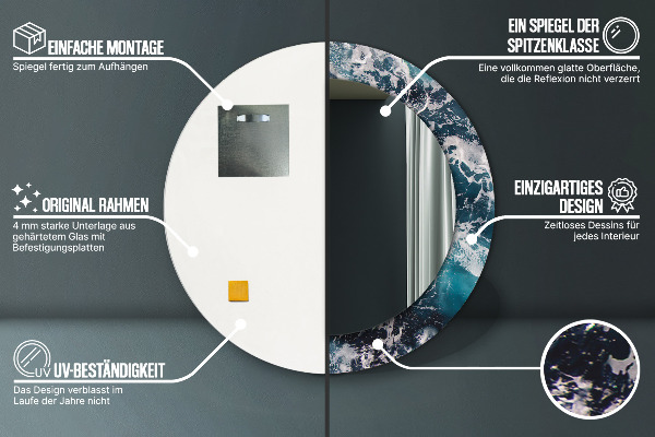 Lustro ścienne dekoracyjne okrągłe Burzliwe morze