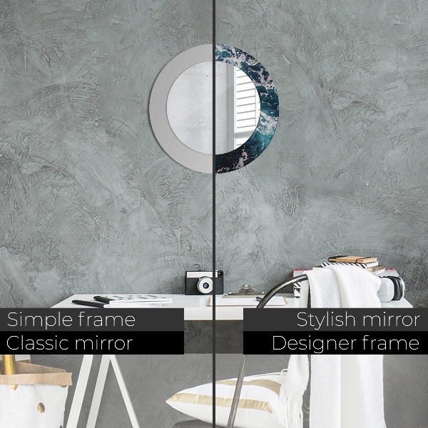 Lustro ścienne dekoracyjne okrągłe Burzliwe morze