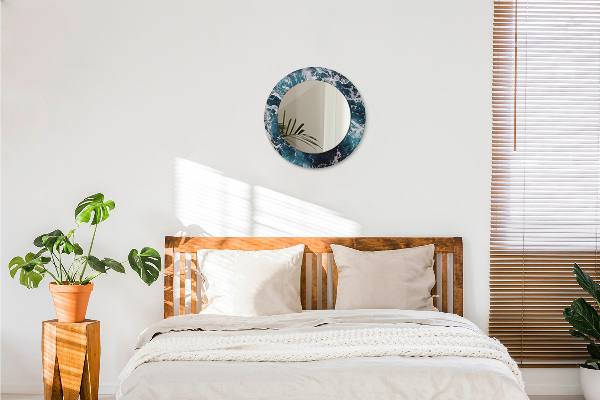 Lustro ścienne dekoracyjne okrągłe Burzliwe morze