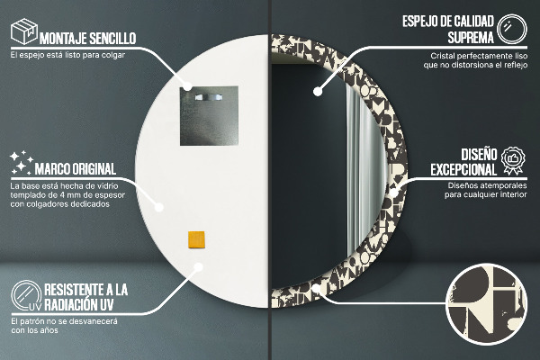 Lustro ścienne dekoracyjne okrągłe Abstrakcyjna typografia