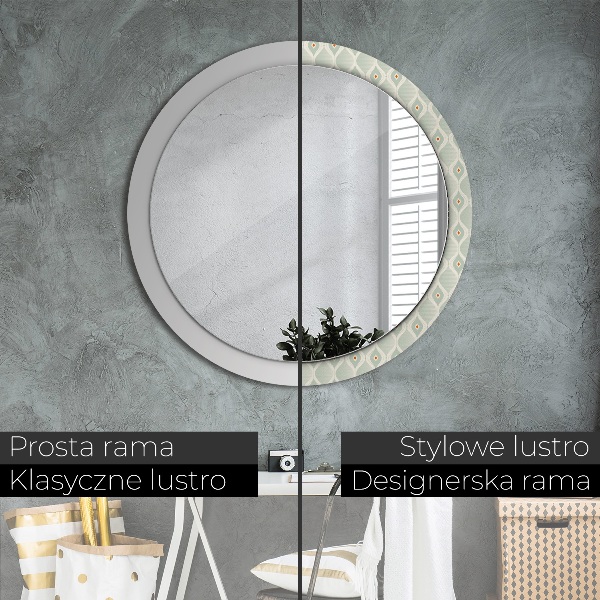 Lustro ścienne dekoracyjne okrągłe Lekki wzór vintage