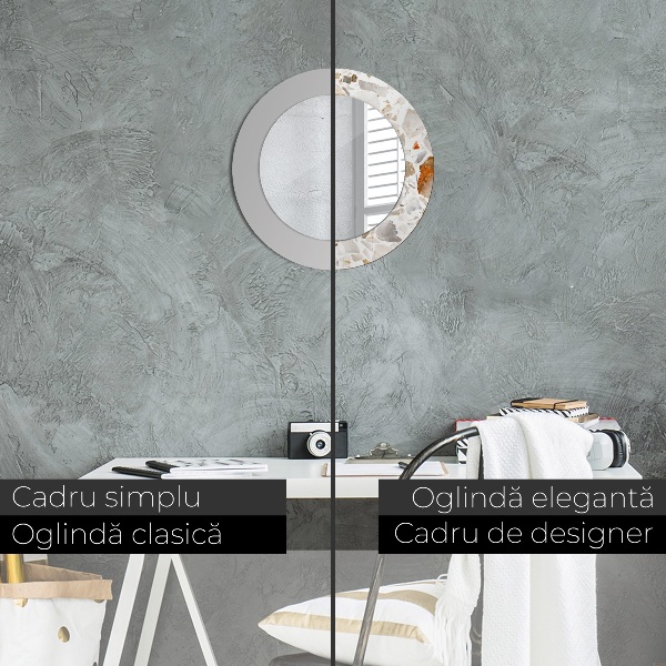 Lustro ramka z nadrukiem okrągłe Tło lastrykowe