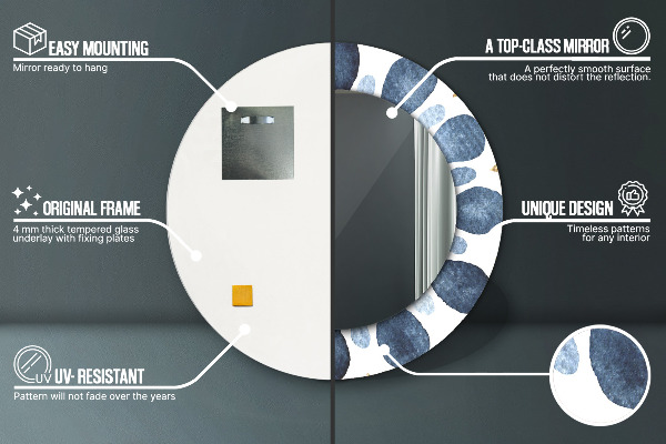 Lustro ścienne dekoracyjne okrągłe Mandala księżycowa