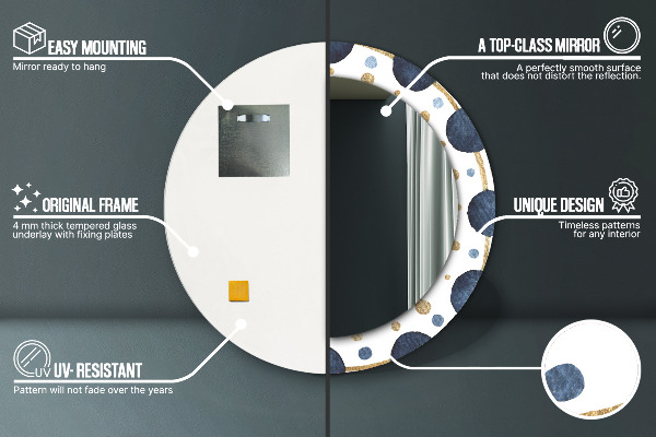 Lustro ścienne dekoracyjne okrągłe Mandala księżycowa
