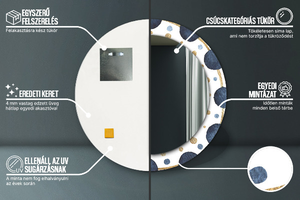 Lustro ścienne dekoracyjne okrągłe Mandala księżycowa