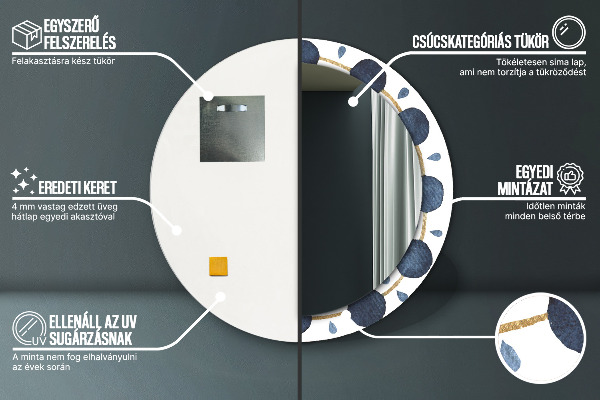 Lustro ścienne dekoracyjne okrągłe Mandala księżycowa