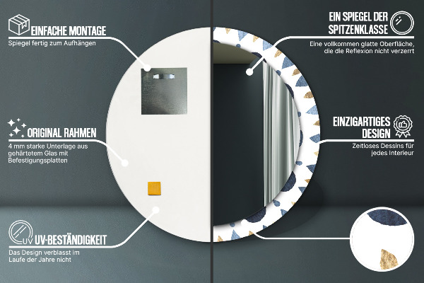 Lustro ścienne dekoracyjne okrągłe Mandala księżycowa