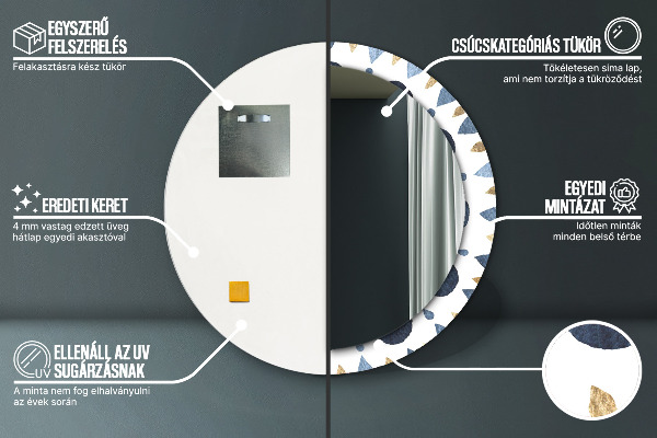 Lustro ścienne dekoracyjne okrągłe Mandala księżycowa
