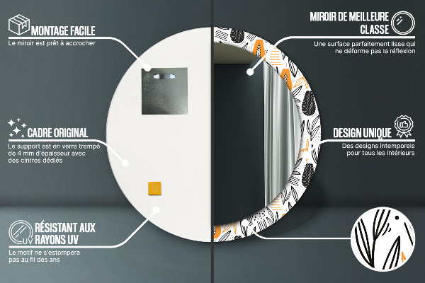 Lustro ścienne dekoracyjne okrągłe Wzór papai