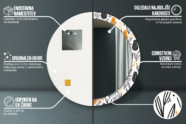 Lustro ścienne dekoracyjne okrągłe Wzór papai