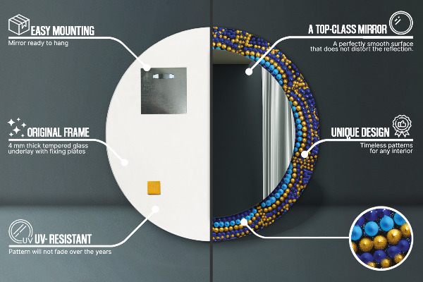 Lustro ścienne dekoracyjne okrągłe Kompozycja dekoracyjna