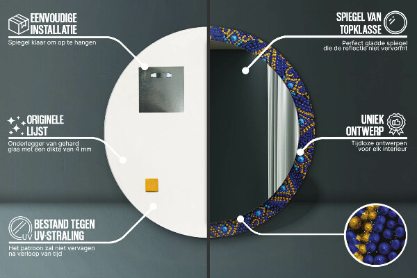 Lustro ścienne dekoracyjne okrągłe Kompozycja dekoracyjna