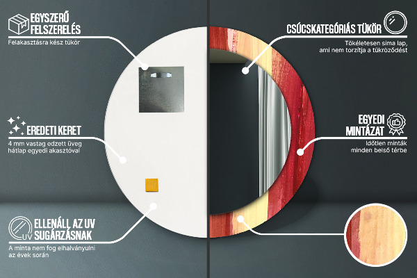 Lustro z drukowaną ramką okrągłe Abstrakcyjny obraz
