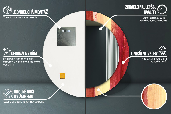 Lustro z drukowaną ramką okrągłe Abstrakcyjny obraz