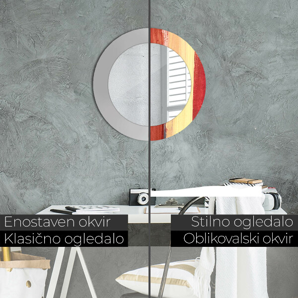 Lustro z drukowaną ramką okrągłe Abstrakcyjny obraz