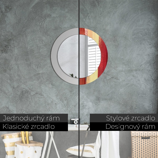 Lustro z drukowaną ramką okrągłe Abstrakcyjny obraz