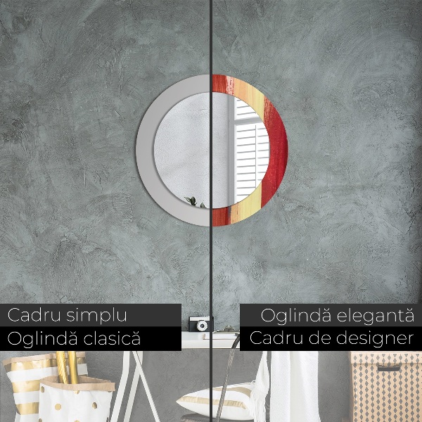 Lustro z drukowaną ramką okrągłe Abstrakcyjny obraz