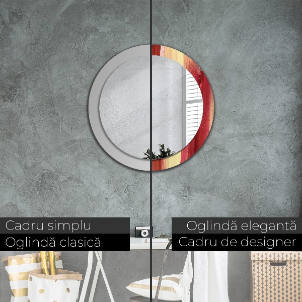 Lustro z drukowaną ramką okrągłe Abstrakcyjny obraz