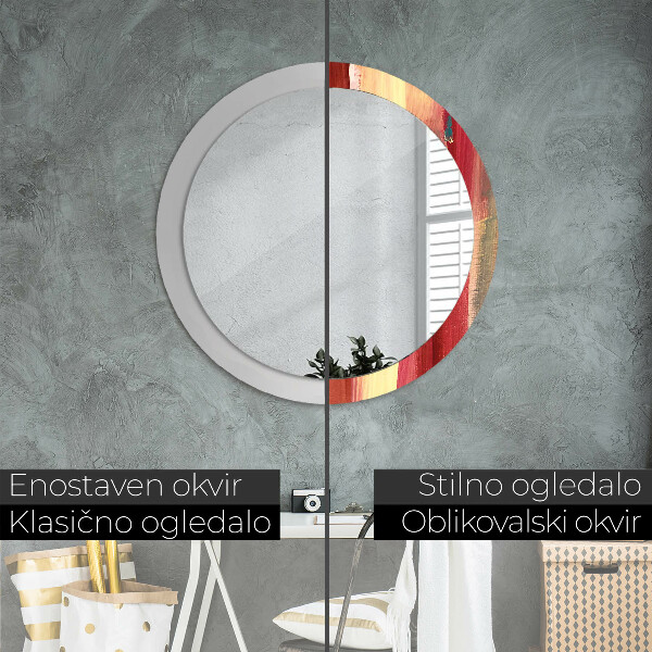 Lustro z drukowaną ramką okrągłe Abstrakcyjny obraz