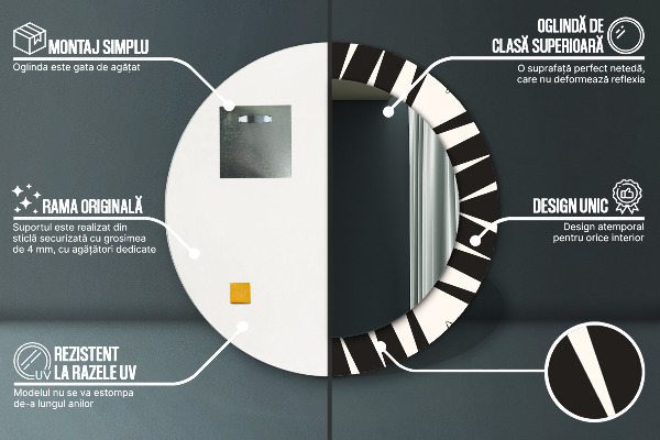 Lustro ścienne dekoracyjne okrągłe Abstrakcja geometria